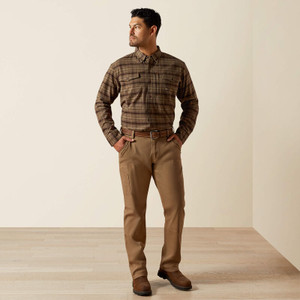 Rebar Flannel DuraStretch Work Shirt in brown Rebar Flannel DuraStretch Work Shirt in brown