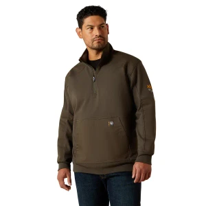 Men's Rebar Workman Duracanvas Quarter Zip Sweatshirt by Ariat