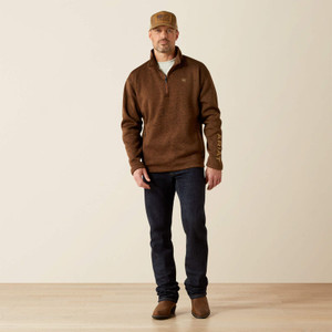 Caldwell Logo 1/4 Zip Sweater in Carafe/Brown Caldwell Logo 1/4 Zip Sweater in Carafe/Brown