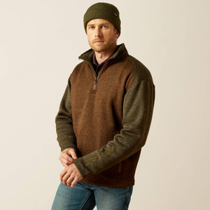 Caldwell Logo 1/4 Zip Sweater in brown Caldwell Logo 1/4 Zip Sweater in brown