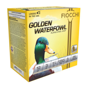 Fiocchi Golden Waterfowl 1,350 fps 12 Gauge 3" 1-1/4 oz. #BB Steel Shot Shotgun Ammunition Fiocchi Golden Waterfowl 1,350 fps 12 Gauge 3" 1-1/4 oz. #BB Steel Shot Shotgun Ammunition