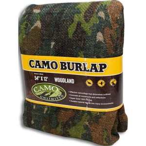 Camo Unlimited Woodland Burlap 54"x12ft roll