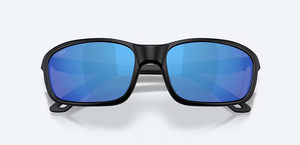 Brine II Matte Black Sunglasses 580G with Blue Mirror Polarized Glass lenses by Costa Del Mar