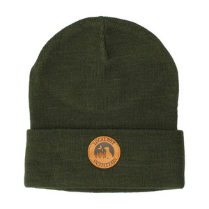 Leather Patch Beanie by Local Boy