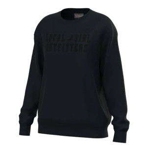 Women's Local Gril Moon Cotton Long-Sleeve Crewneck by Local Boy