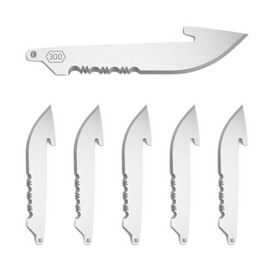 6 Pack 3" 50% Serrated Drop Point Blades by Outdoor Edge