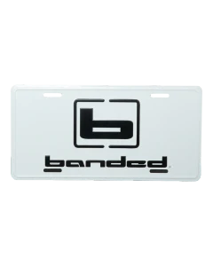 White & Black License Plate by Banded