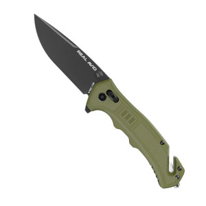 OD Green 3.25 Inch Blade RAV-4 Folding Drop Point Knife by Real Avid