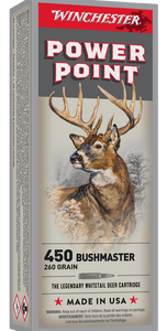 WInchester Power Point 2,110 fps 450 Bushmaster 260 Grain Centerfire Rifle Ammunition