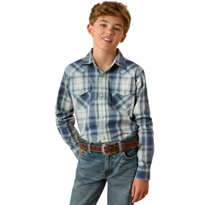 Youth Plaid Retro HUX Long Sleeve Snap Shirt by Ariat