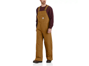 Loose Fit Firm Duck Insulated Bib Overalls by Carhartt