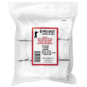 500 Count 2 Inch Round 270 Caliber Cleaning Patches by ProShot