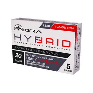 Migra Hybrid 20 Gauge 3" 1-1/2oz #5 & #9 Stacked Lead and Tungsten Turkey Shotgun Ammunition