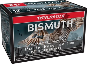 Winchester Bismuth 1450fps 12 Gauge 3" 1-3/8oz #1 Bismuth shot shotgun ammunition
