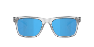 Tybee Sunglasses with Shiny Light Gray Frames and Blue Polarized Glass Lenses by Costa Del Mar