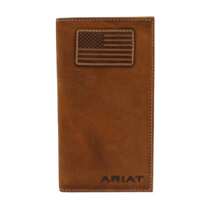Brown USA Patch Checkbook Wallet by Ariat