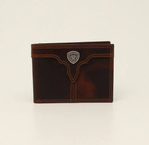 Brown Center Bump Shield Bifold Wallet by Ariat