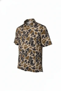 Short Sleeve Polo Tee Shirt in Traditions Camo by Prairie Oak
