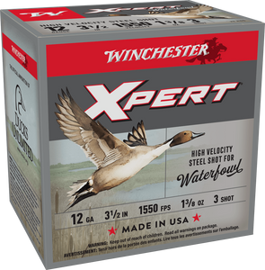 Winchester X-Pert 1550fps 12 Gauge 3-1/2" 1-3/8oz #3 Steel Shot Shotgun Ammunition