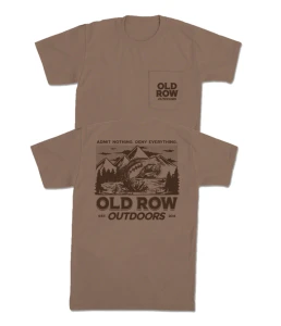 Men's Bass Mountain Short Sleeve Pocket Graphic Tee Shirt by Old Row