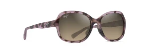 Hiluhilu Sunglasses with Shiny Spotted Pink Havana Frames and HCL Bronze Lens by Maui Jim