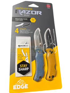 2 Pack RazorMini Limited Edition 2.2" Blade Folding Knives by Outdoor Edge