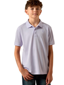Youth TEK Purple Heather Short Sleeve Polo Shirt by Ariat