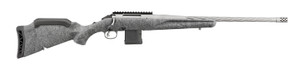 American Gen 2 .223 Bolt Action Rifle with 20 Inch Spiral Fluted Threaded Gun Metal Gray Cerakote Barrel in Gray Splatter Stock by Ruger