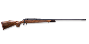 Weatherby 307 Adventure SD 22 Creedmoor Bolt Action Rifle with 22 Inch Graphite Black Fluted Threaded Barrel and 2 Inch Brake in Walnut and Rosewood Stock