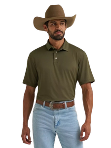 Performance Polo Shirt-Olive Night By Wrangler