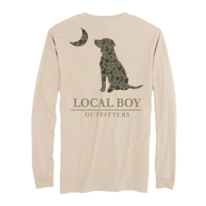 Brush Camo Dog and Moon Long Sleeve Tee by Local Boy