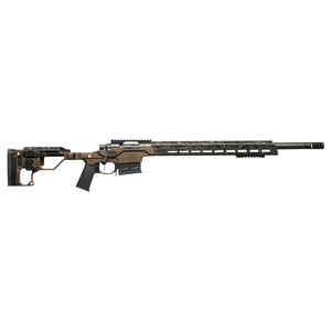 Modern Precision Rifle 22 Creedmoor Bolt Action Rifle with 20 Inch Threaded Carbon Fiber Barrel in Desert Brown Camo Folding Stock by Christensen Arms