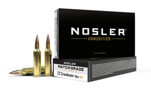 Nosler Match Grade 3,175 fps 22 Creedmoor 85 Grain Boat Tail Hollow Point Rifle Ammunition