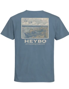 Men's Old Jon Boat Short Sleeve Graphic Tee Shirt by Heybo