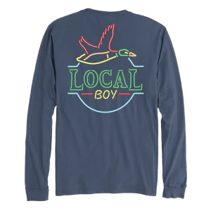 Men's Neon Duck Latte Long Sleeve Graphic Tee Shirt by Local Boy