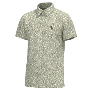 Men's Green Duck Dog Design Dirty Myrtle Short Sleeve Polo Shirt by Local Boy