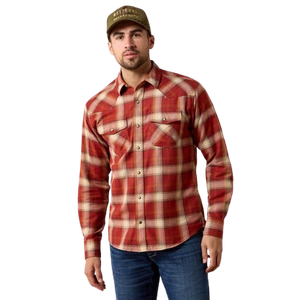 Hatford Retro Long Sleeve Snap Shirt in Rosewood Plaid by Ariat