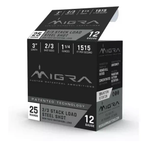 Migra Custom 1515fps 12ga 3" 1-1/4oz #2/BB Stacked Steel Shot Shotgun Ammunition