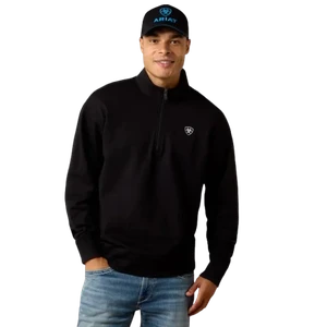 Holiday 1/4 Zip Sweatshirt in Black by Ariat