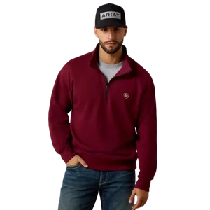 Holiday 1/4 Zip Sweatshirt in Red by Ariat