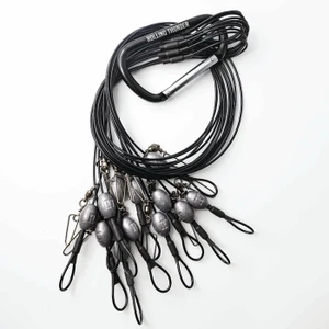 Stainless Steel Decoy Rigs 48” Cable with 2 oz Lead Weights by Rolling Thunder