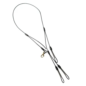 3 Drop SS Cable Lanyard - Black