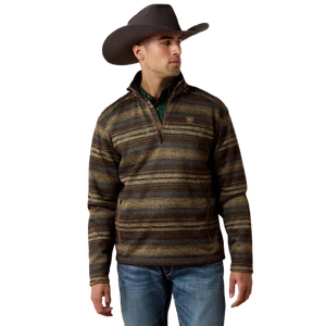 Caldwell Quarter Zip Sweater in Brazil Nut Serape by Ariat