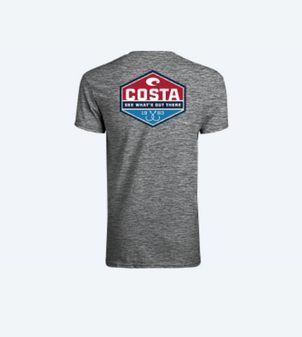 Tech Trinity Short Sleeve Tee Shirt by Costa Del Mar - Grey Back