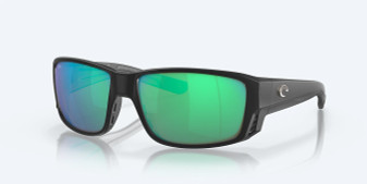 Tuna Alley Pro Matte Black - Green Mirror Polarized Sunglasses by Costa Del Mar