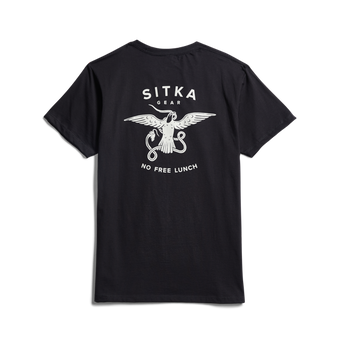 No Free Lunch Pocket Short Sleeve Tee Shirt by Sitka - Sitka Black- Back View