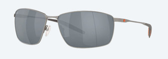 Turret Matte Silver - Gray Silver Mirror Polarized Polycarbonate Sunglasses by Costa Del Mar