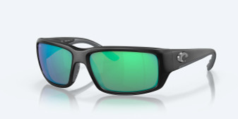 Fantail Matte Black - Green Mirror Polarized Sunglasses by Costa Del Mar