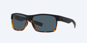 Half Moon Black Shiny Tortoise - Grey Polarized Polycarbonate Sunglasses by Costa Del Mar