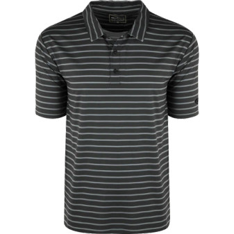 Stretch Stripe Polo Short Sleeve Shirt